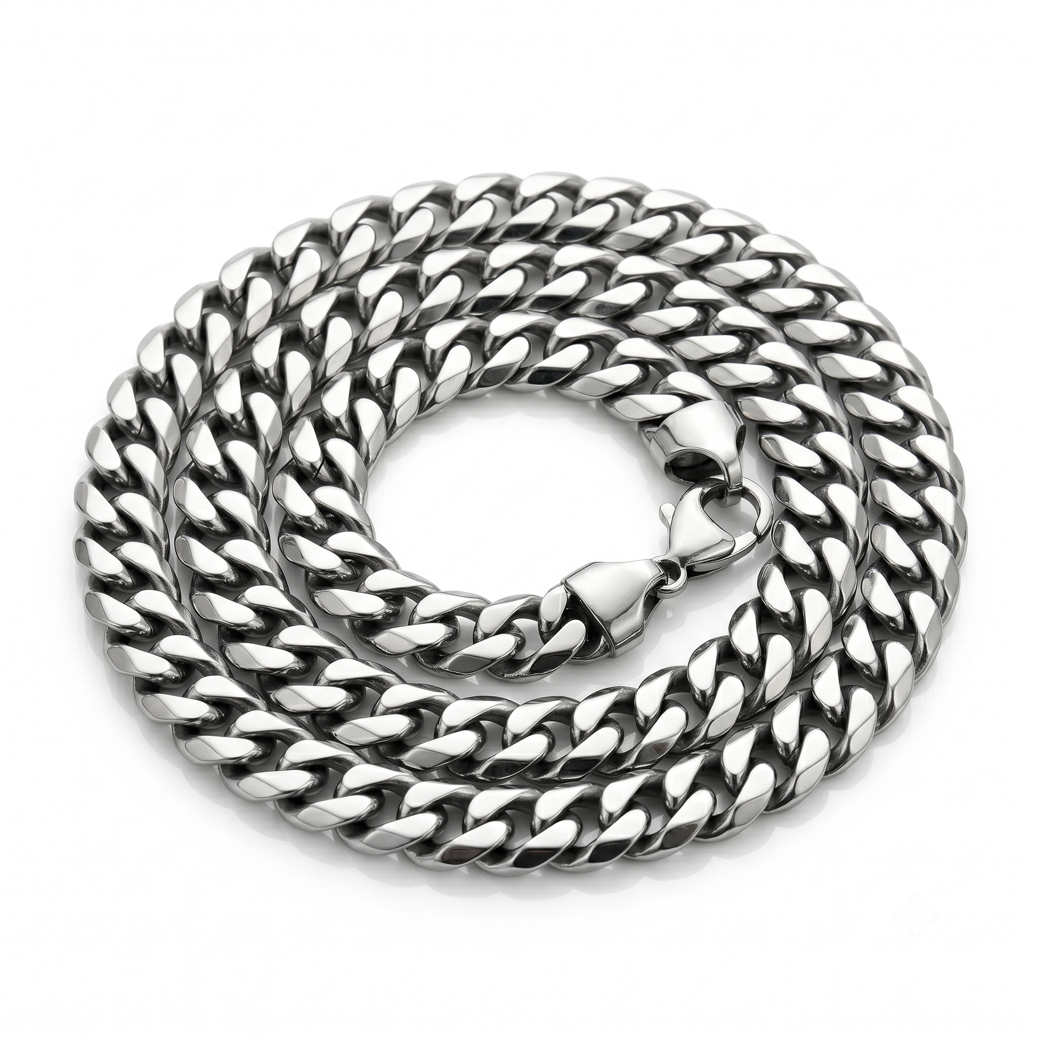 6mm Polished Stainless Steel Cuban Link Chain